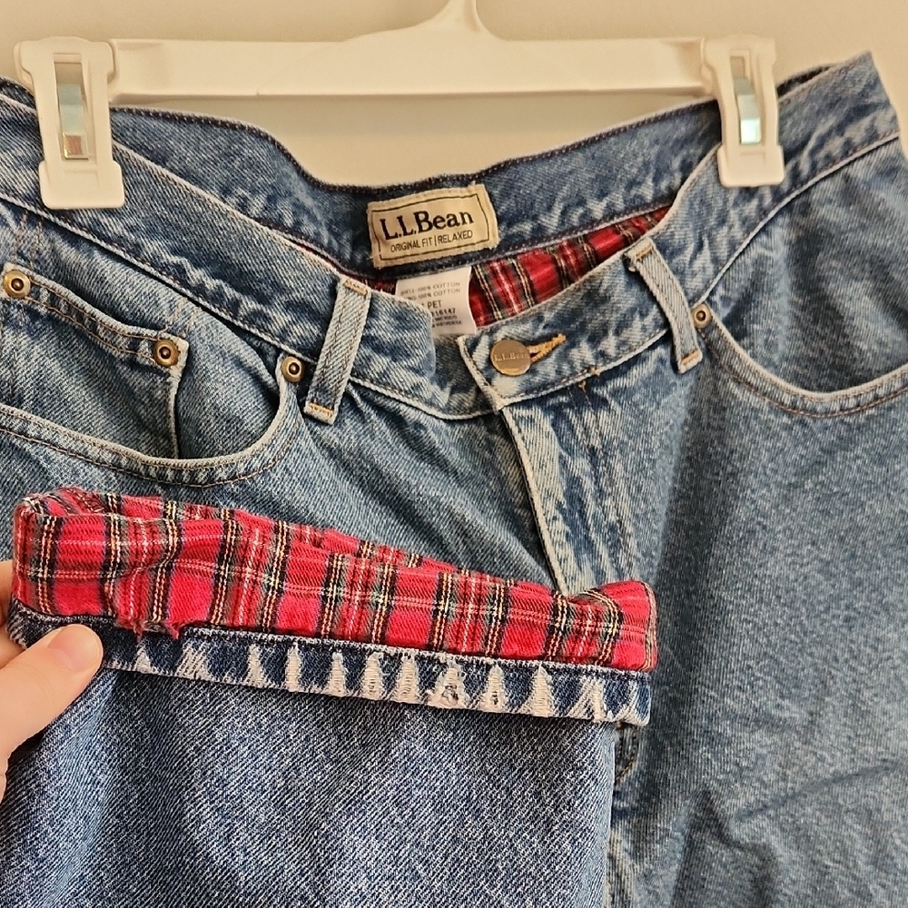 Vintage Blue Flannel Denim Jeans